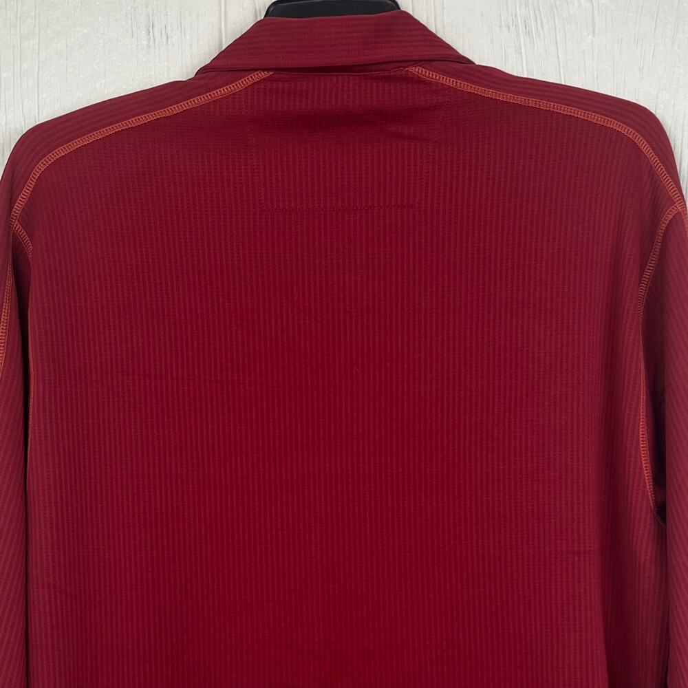 Nike Golf Polo long sleeve mens Large maroon Texture Knit Embroidered Swoosh Y2K - Picture 8 of 8